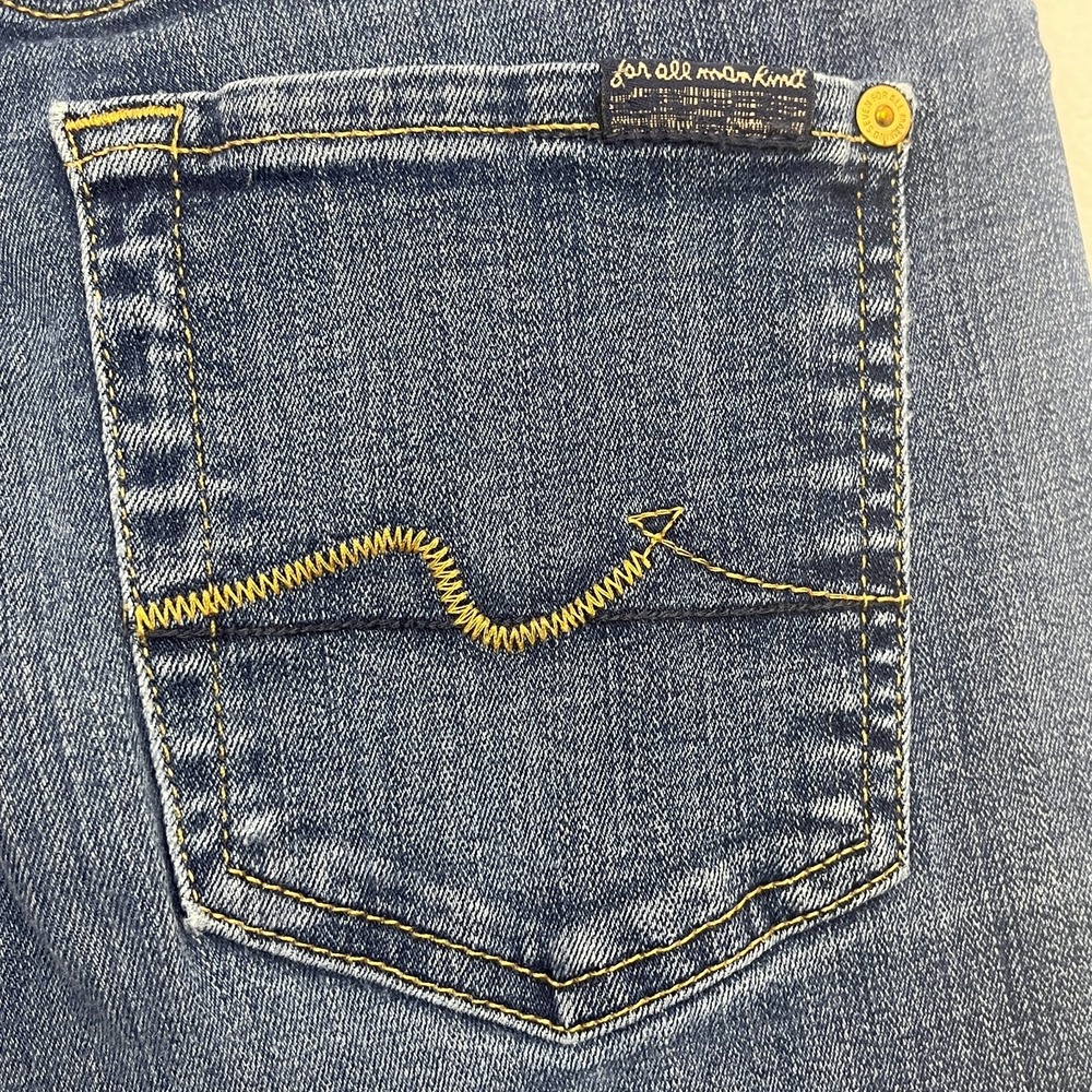 7 For All Mankind Roxanne Skinny Jeans Womens 28 Blue‎ Denim Cotton Stretch - Picture 10 of 16